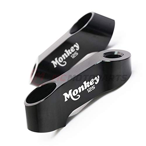 MC MOTOPARTS CNC Mirror Risers Extender MONKEY125 Compatible with MONKEY 125 2018 2019 2020 2021 18 19 20 21 (Black)