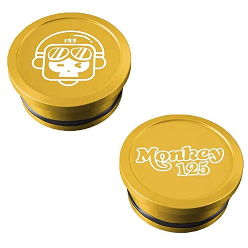 Fit Honda Monkey 125 Z125 (2019-2023) CNC Machined Aluminum-Laser Marking Frame Caps,Tube Hole Plugs,Dust Cap Badge Emblem (Gold)