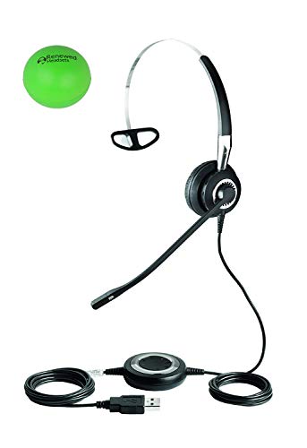 Jabra Biz 2400 USB Single Speaker Wired Headset Bundle with Renewed Headsets Stress Ball (Renewed)