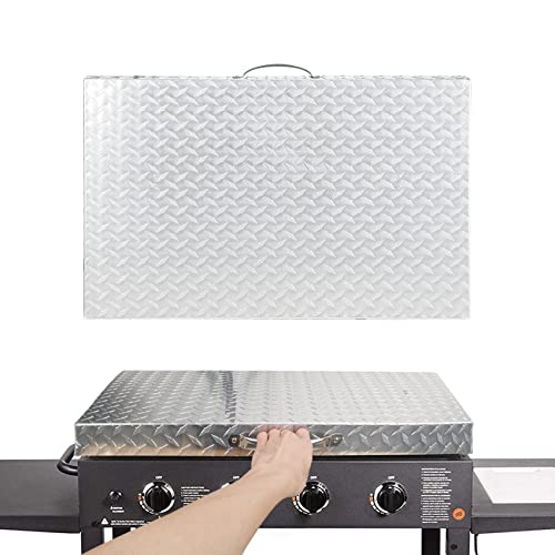 Blackstone Griddle Accessories 36 inch Blackstone Griddle Cover, ProFire 36 Griddle Grill Lid Hard Cover Waterproof Aluminum with Stainless Steel Handle Diamond Plate Front or Rear Grease Griddle