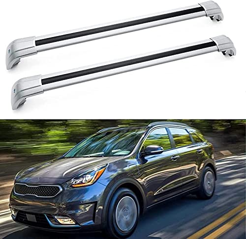 KaiWell Roof Rack Cross Bars Fit for KIA NIRO EV NIRO Plug-in Hybrid 2017 2018 2019 2020 2021 2022 Roof Rail Cargo Luggage Rack Silver