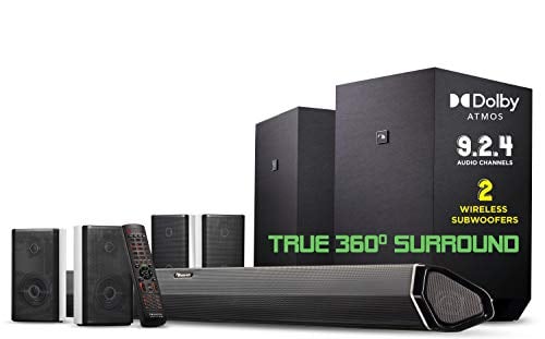 Nakamichi Shockwafe Ultra 9.2.4 Channel 1000W Dolby Atmos/DTS:X Soundbar with Dual 10" Subwoofers (Wireless) & 4 Rear Surround Speakers. Enjoy Plug and Play Explosive Bass & High End Cinema Surround