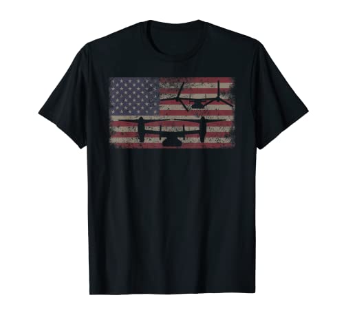 V-22 Osprey VTOL Plane American Flag T-Shirt Gift
