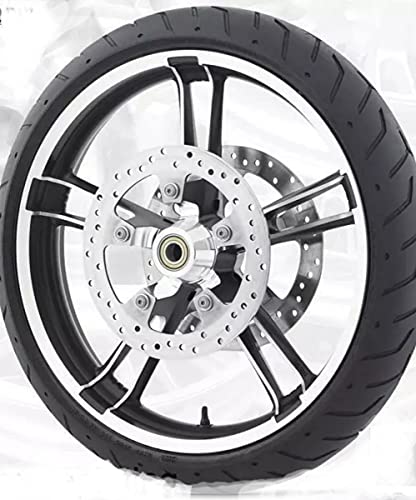 CalTire Harley Enforcer Front Wheel Package 21x3.5, x2 Enforcer Rotors, Dunlop American Elite Tire, Fits:2008+ Touring Models (Contrast W/ABS)