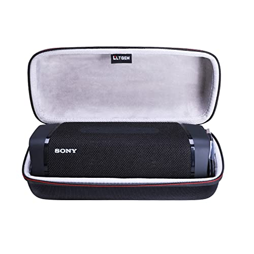 LTGEM Hard EVA Case for Sony SRS-XB33 Extra BASS Wireless Portable Speaker - Travel Protective Carrying Storage Bag(Black+Grey)
