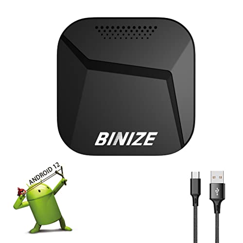 BINIZE 2023 Android 12 CarPlay AI Box with Netflix/YouTube, 8GB+128GB, The Magic Wirelss Carplay Android Auto Box, 8 Core/4G Network/5G WiFi/BT 5.0, for Cars with Factory Wired CarPlay