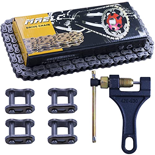 MRELC 428H Motorcycle Chain+ Chain Breaker,122-links Heavy Duty Drive Chain