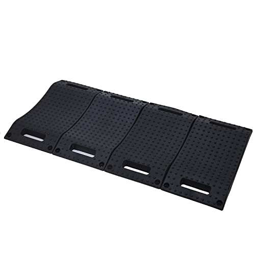 Homeon Wheels Tire Saver Ramps Rubber Material Anti-Slip Pad Design,Car Tire Wheel Ramps for Flat Spot and Flat Tire Prevention, Tire Savers for Storage with Carrying Bag, Easy to Store 4 Pack (Black)