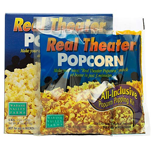 Wabash Valley Farms All Inclusive Popping Kits - Real Theater Popcorn - 5.5 Ounce (Pack of 5)