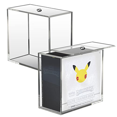 EVORETRO Clear Acrylic Display Case Compatible for Pokemon Elite Trainer Box-UV-Resistant Pokemon ETB Protective Case with Sliding Lid(4.0mm, Pack of 1)