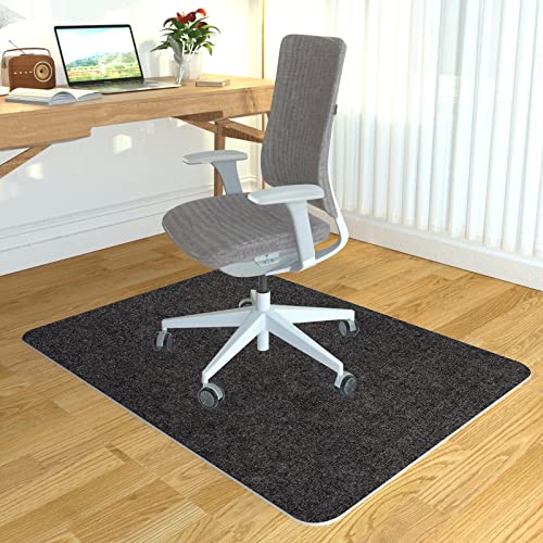 Office Chair Mat for Hardwood Floor, Aporana 36"  47" Office Gaming Rolling Floor Mat, Under Desk Low-Pile Office Rug, Large Anti-Slip Multi-Purpose Hard Floor Mat, Grey