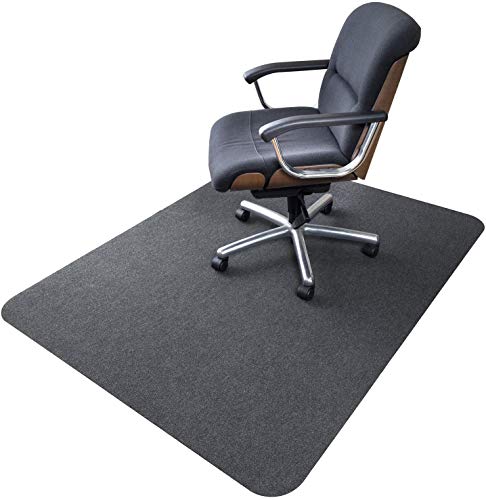 SALLOUS Chair Mat for Hard Floors, 1/6" Thick 63"x51" Desk Chair Mat for Hard Surface, Office Chair Mat for Hardwood Floor, Multi-Purpose Low-Pile Desk Rug for Home, Rolled Packaging, Dark Gray