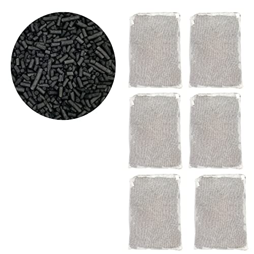 TopDogFilters 6 lbs Activated Carbon Charcoal Pellets Filter Media in 6 Mesh Bags for Aquarium Pond Filters