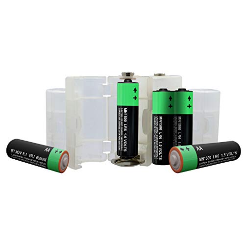 Popular Mechanics Battery Converters - Aa To C & D Size Battery Converter Case - 4 Pack Battery Adapters - Turns Disposable Or Rechargeable Aa Batteries Into C & D