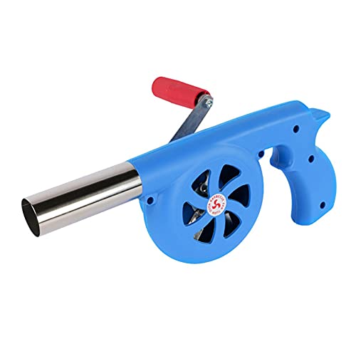 Hand Crank BBQ Fan, Outdoor Cooking BBQ Fan Air Blower, Portable Barbecue Air Blower with Manual Handle Speed Control and Metal Fan Blade, Hand Crank Air Blower for Picnic Camping And Hiking Picnic