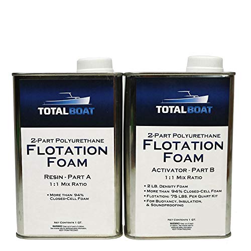 TotalBoat Flotation Foam - 2 Part Expanding Polyurethane Marine Pour Foam For Boat Floatation, Insulation And Soundproofing (2 LB Density, 2 Quart Kit)