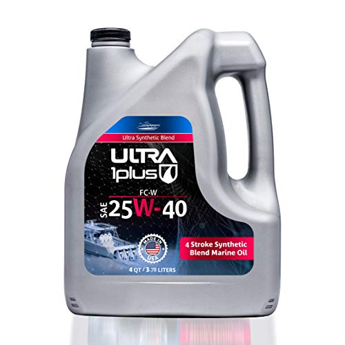 Ultra1Plus SAE 25W-40 Premium 4-Stroke Synthetic Blend Marine Engine Oil | 1 Gallon (4 QTS)