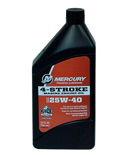 Mercury Marine 92-8M0078627 4-Stroke (25W-40) Engine Oil Quart (CASE OF 6)