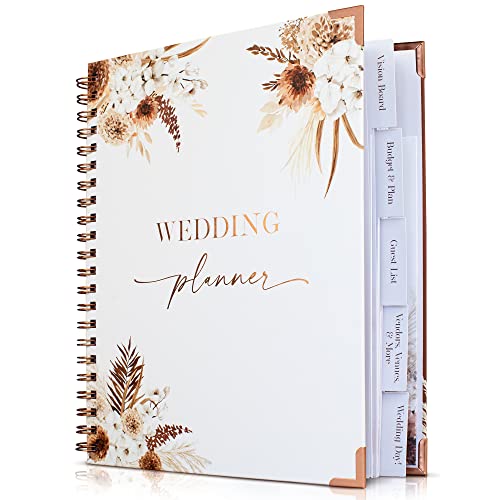 Beautiful Boho Wedding Planner Book and Organizer - Enhance Excitement and Makes Your Countdown Planning Easy - Unique Engagement Gift for Newly Engaged Couples, Future Brides and Grooms