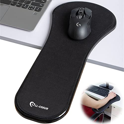 Ergonomic Armrest Mouse Pad Holder Adjustable Computer Desk Extender Arm Wrist Rest Support for Table and Chair (Black)