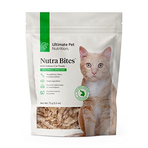 ULTIMATE PET NUTRITION Nutra Bites for Cats, Freeze Dried Raw Treats (Salmon)