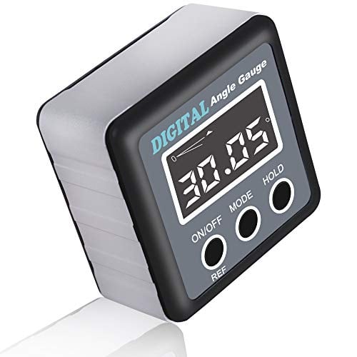 Angle Gauge, eOUTIL Digital Protractor/Inclinometer/Angle Finder Magnetic Base - Precision Level Box for Automobile, Woodworking, Building, Drilling Machinery, Masonry (Grey)