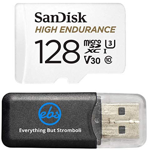 SanDisk High Endurance 128GB TF Card MicroSDXC Memory Card for Garmin Dash Cams 57, 67W, Mini 2, 47 Series (SDSQQNR-128G-GN6IA) Class 10 Bundle with (1) Everything But Stromboli MicroSD Card Reader
