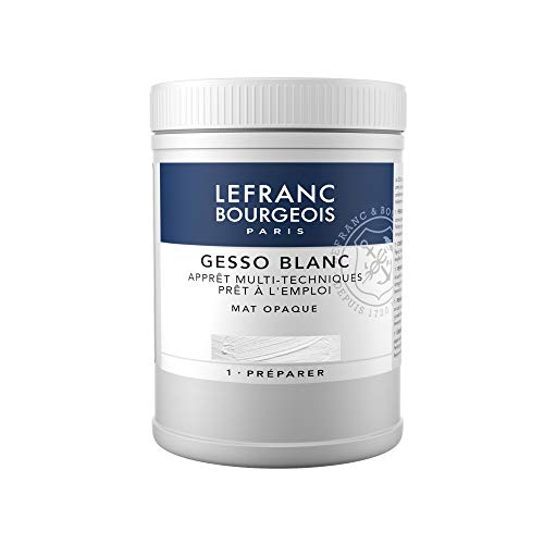 Lefranc & Bourgeois Gesso, White, Universalgrundierung Acrylic Painting, Ready to UseMatte Opaque Opaque for Canvas, Paper, Stone, Wood, Plaster, 500ml pot