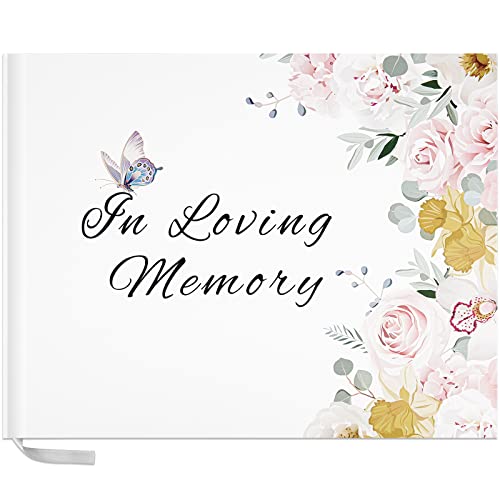 TAOPE Funeral Guest Book| Memorial Guest Book | Celebration of Life Funeral Guest Book| in Loving Memory | 10.2 x 7.8, Guest Sign in Book(Flower)