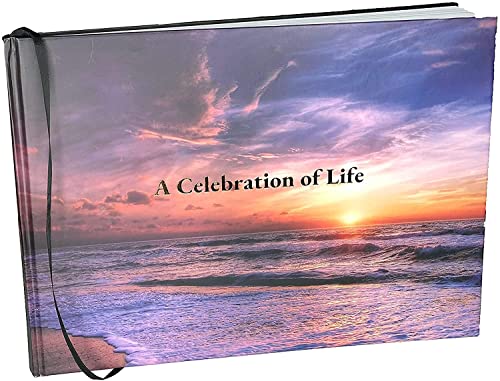 LIFETOO Ocean Funeral Guest Book 12" x 8", Celebration of Life Guest Books, Memorial Service Guest Book Sign for Funerals | Guest Book for Funeral, Guests Sign in Book Memory Book for Funeral Guest