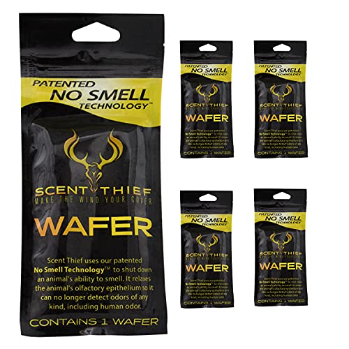 Scent Thief Hunting Scent Wafers, Deer Scent Blocker Thar Creates A No Smell Area Around You, 5 Pack