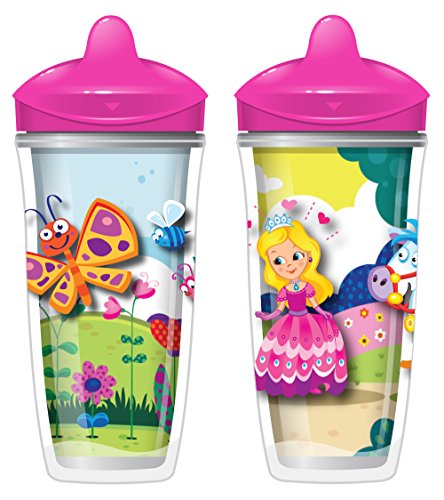 Playtex Sipsters Stage 3 Spill-Proof, Leak-Proof, Break-Proof Insulated Spout Sippy Cups 9 Ounce 2 Count (Color May Vary)