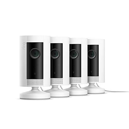 Ring Indoor Cam (1st Gen), Compact Plug-In HD security camera with two-way talk, Works with Alexa | 4-pack, White