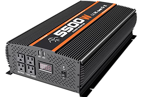 NGNWOB 5500W inverters Power Inverter Truck RV Solar Power Inverter 12V to 110V dc to ac Inverter for Truck Vehicle RV semi Truck Power Converter with LCD Display