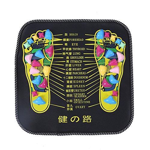 Massage Foot Pad,Acupressure Foot Massager Mat, Reflexology Walk Stone Road Mat for Leg Pain Relieve Relief Release The Pressure, Reflexology Tools for Feet Black Foot Massage Walk Massager Tool