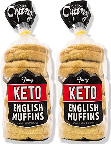 Franz Bakery Keto English Muffins - Low Net Carbs, Same Great Taste 2 Pack (2 x 12oz) with Keto Lifestyle Guide