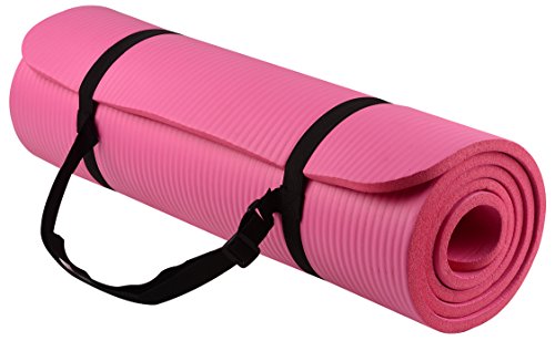 BalanceFrom BFGY-AP6PK GoYoga All-Purpose 1/2-Inch Extra Thick High Density Anti-Tear Exercise Yoga Mat with Carrying Strap Pink