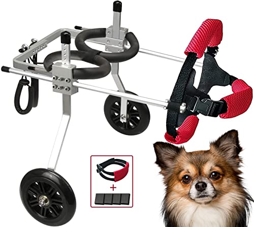 Dog Wheelchair for Back Legs Adjustable Wheelchair for Dogs with Disabled Hind Legs Small Cat/Dog Carts with Wheels (XS)