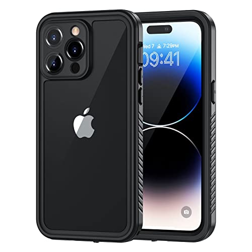 Lanhiem for iPhone 14 Pro Max Case, IP68 Waterproof Dustproof Shockproof 14 Pro Max Case with Screen Protector, Full Body Protective Front and Back Cover for iPhone 14 Pro Max, 6.7 inch (Black)