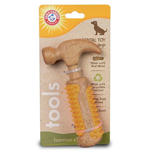 Arm & Hammer for Pets Chew Tools Collection: Wood Blend Hammer Chew Toy for Dogs | Compressed Wood Dog Chew Toys with Baking Soda, Safer & Durable Alternative to Chewing Sticks