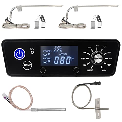 Upgraded Pit Boss Control Board Replacement - Digital Thermostat Panel for PBV3P1/PBV4PS1/PBV5P1 Series Vertical Smoker - Includes Meat Probes, Temp Sensor & Ignition Hot Rod - Grill Parts & Accessories
