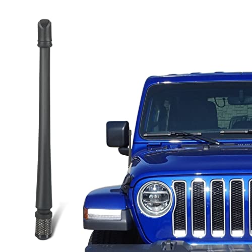 CROSSHIP 7 Inch Short Antenna Compatible with 2007-2022 Jeep Wrangler JK JKU JL JLU Rubicon Sahara Gladiator - Car Wash Proof Antenna Replacement - Designed for Optimized XM/FM/AM Reception