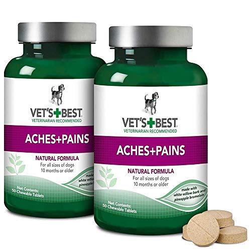 Vet's Best Aspirin Free Aches + Pains Dog Supplement | Vet Formulated for Dog Pain Support and Joint Relief (100 ct (2 Pack))