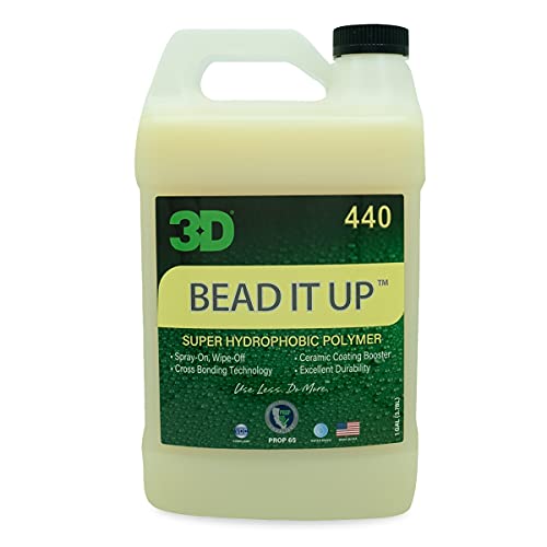 3D Bead It Up Ceramic Coating Booster Spray - Super Hydrophobic Bead Maker - Polymer Paint Protectant & Sealant 1 Gallon