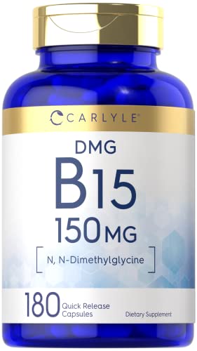 Carlyle DMG Supplement | B15 | 150 mg 180 Capsules | N-Dimethylglycine | Vegetarian, Non-GMO, Gluten Free