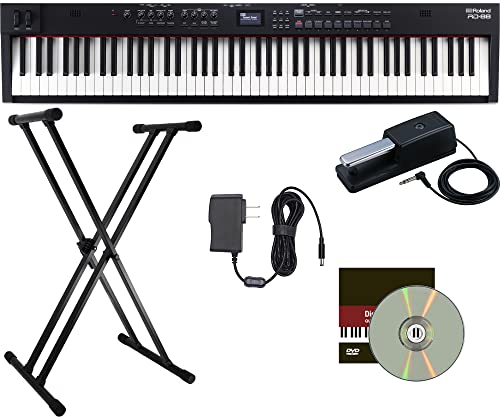 Roland RD-88 Stage Piano - Black Bundle with Adjustable Stand, DP-10 Pedal, and Austin Bazaar Instructional DVD