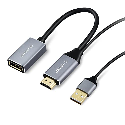 ELUTENG HDMI to DisplayPort Adapter 4K@60Hz with USB Power HDMI Male to DP Female Converter Cable for PS4/PS5/Xbox One/NS Mac Laptop Monitor