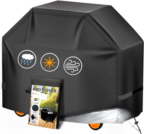 Aoretic Grill Cover 60inch BBQ Gas Grill Cover for Outdoor Outside, Waterproof, Anti-UV Material with Elastic Velcro & Adjustable Rope for Nexgrill Char-Broil Dyna-Glo