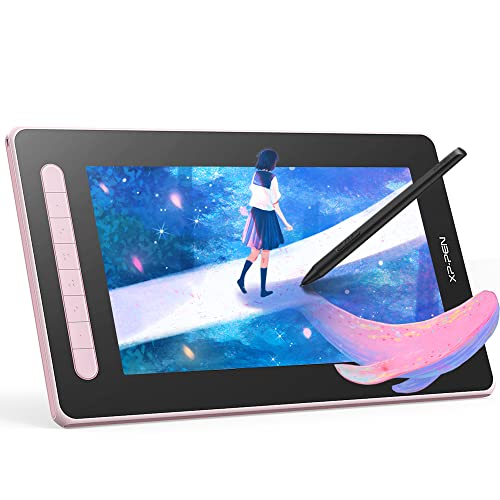 XPPen Drawing Tablet with Screen Artist 12 2nd Pen Display Computer Graphics Tablet with Battery-Free X3 Stylus Full-Laminated, for Chromebook, Mac, Windows, Android,Linux (11.9" Pink)