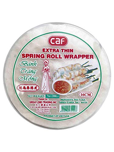 CAF Premium Spring Roll Wrapper, Rice Paper, (Round 16cm Spring Roll Paper) Banh Trang Deo